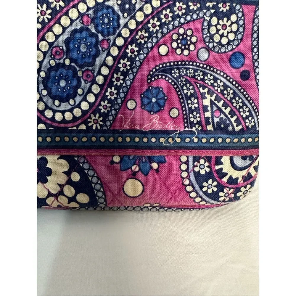 Vera Bradley paisley printed purple,blue & white snap open wallet.  #9-0245